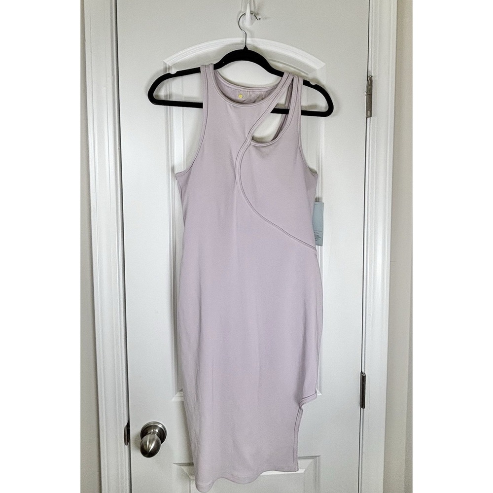 Zella Women's Medium Purple Cutout Asymmetrical Midi Active Dress Yoga NWT